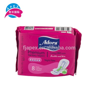 Feminine hygiene products disposable cotton regular winged women sanitary napkin